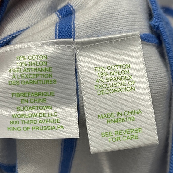 Lilly Pulitzer Dasha Cotton Striped Fringe Sweater Coastal Blue Size Small - Picture 6 of 9